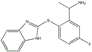 1-[2-(1H-1,3-benzodiazol-2-ylsulfanyl)-5-fluorophenyl]ethan-1-amine 구조식 이미지