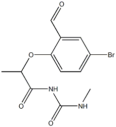 1-[2-(4-bromo-2-formylphenoxy)propanoyl]-3-methylurea 구조식 이미지