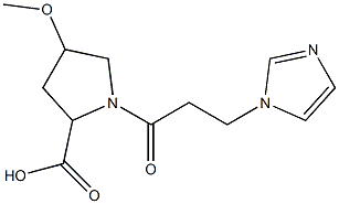 1-[3-(1H-imidazol-1-yl)propanoyl]-4-methoxypyrrolidine-2-carboxylic acid 구조식 이미지