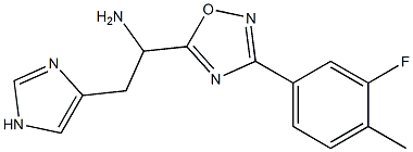 1-[3-(3-fluoro-4-methylphenyl)-1,2,4-oxadiazol-5-yl]-2-(1H-imidazol-4-yl)ethan-1-amine 구조식 이미지