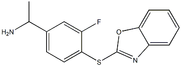 1-[4-(1,3-benzoxazol-2-ylsulfanyl)-3-fluorophenyl]ethan-1-amine 구조식 이미지