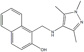 1-{[(1,3,5-trimethyl-1H-pyrazol-4-yl)amino]methyl}naphthalen-2-ol Structure