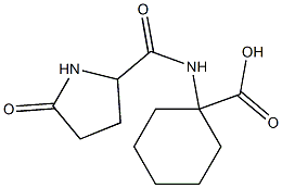 1-{[(5-oxopyrrolidin-2-yl)carbonyl]amino}cyclohexanecarboxylic acid 구조식 이미지