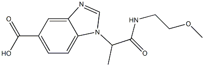 1-{1-[(2-methoxyethyl)carbamoyl]ethyl}-1H-1,3-benzodiazole-5-carboxylic acid 구조식 이미지