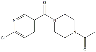 1-{4-[(6-chloropyridin-3-yl)carbonyl]piperazin-1-yl}ethan-1-one 구조식 이미지