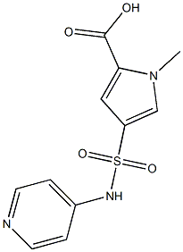 1-methyl-4-(pyridin-4-ylsulfamoyl)-1H-pyrrole-2-carboxylic acid Structure
