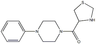 1-phenyl-4-(1,3-thiazolidin-4-ylcarbonyl)piperazine 구조식 이미지