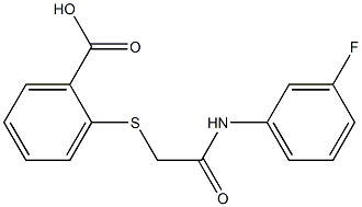 2-({[(3-fluorophenyl)carbamoyl]methyl}sulfanyl)benzoic acid Structure