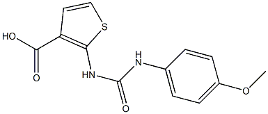 2-({[(4-methoxyphenyl)amino]carbonyl}amino)thiophene-3-carboxylic acid 구조식 이미지