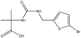 2-({[(5-bromothiophen-2-yl)methyl]carbamoyl}amino)-2-methylpropanoic acid 구조식 이미지