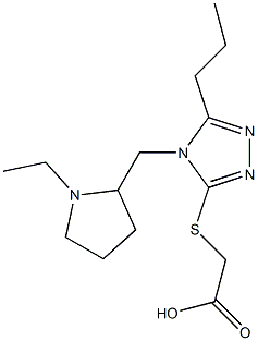 2-({4-[(1-ethylpyrrolidin-2-yl)methyl]-5-propyl-4H-1,2,4-triazol-3-yl}sulfanyl)acetic acid Structure