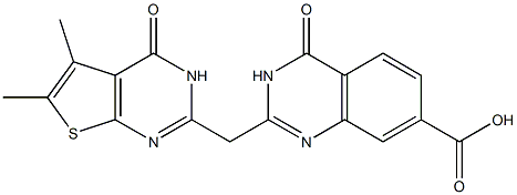 2-({5,6-dimethyl-4-oxo-3H,4H-thieno[2,3-d]pyrimidin-2-yl}methyl)-4-oxo-3,4-dihydroquinazoline-7-carboxylic acid Structure