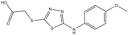 2-({5-[(4-methoxyphenyl)amino]-1,3,4-thiadiazol-2-yl}sulfanyl)acetic acid 구조식 이미지