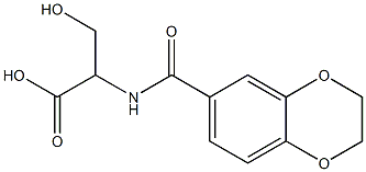 2-(2,3-dihydro-1,4-benzodioxin-6-ylformamido)-3-hydroxypropanoic acid Structure