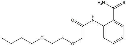 2-(2-butoxyethoxy)-N-(2-carbamothioylphenyl)acetamide Structure