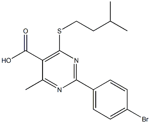 2-(4-bromophenyl)-4-methyl-6-[(3-methylbutyl)thio]pyrimidine-5-carboxylic acid Structure