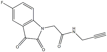 2-(5-fluoro-2,3-dioxo-2,3-dihydro-1H-indol-1-yl)-N-(prop-2-yn-1-yl)acetamide 구조식 이미지
