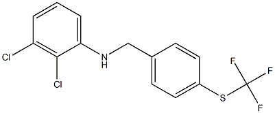 2,3-dichloro-N-({4-[(trifluoromethyl)sulfanyl]phenyl}methyl)aniline Structure