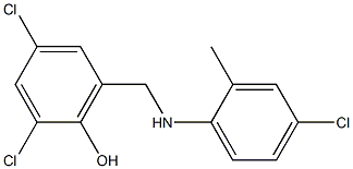 2,4-dichloro-6-{[(4-chloro-2-methylphenyl)amino]methyl}phenol Structure
