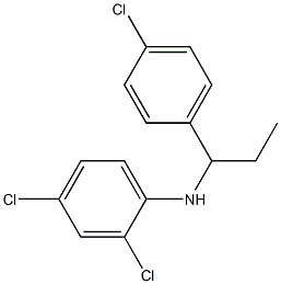 2,4-dichloro-N-[1-(4-chlorophenyl)propyl]aniline Structure