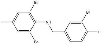 2,6-dibromo-N-[(3-bromo-4-fluorophenyl)methyl]-4-methylaniline 구조식 이미지