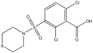 2,6-dichloro-3-(thiomorpholine-4-sulfonyl)benzoic acid Structure