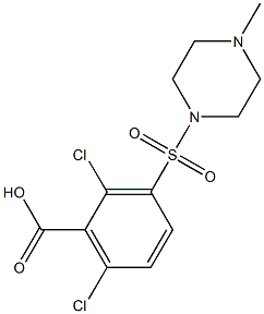 2,6-dichloro-3-[(4-methylpiperazine-1-)sulfonyl]benzoic acid Structure