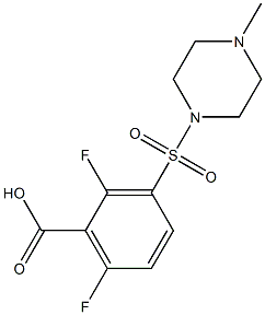 2,6-difluoro-3-[(4-methylpiperazine-1-)sulfonyl]benzoic acid Structure