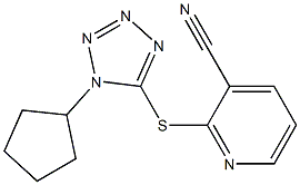 2-[(1-cyclopentyl-1H-1,2,3,4-tetrazol-5-yl)sulfanyl]pyridine-3-carbonitrile 구조식 이미지