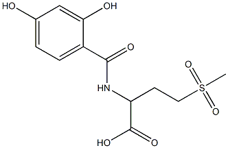 2-[(2,4-dihydroxyphenyl)formamido]-4-methanesulfonylbutanoic acid Structure