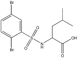2-[(2,5-dibromobenzene)sulfonamido]-4-methylpentanoic acid Structure