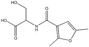 2-[(2,5-dimethyl-3-furoyl)amino]-3-hydroxypropanoic acid Structure