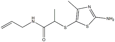 2-[(2-amino-4-methyl-1,3-thiazol-5-yl)sulfanyl]-N-(prop-2-en-1-yl)propanamide 구조식 이미지