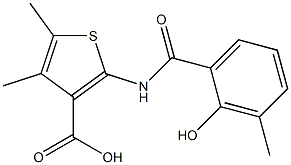 2-[(2-hydroxy-3-methylbenzene)amido]-4,5-dimethylthiophene-3-carboxylic acid Structure