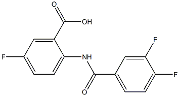 2-[(3,4-difluorobenzene)amido]-5-fluorobenzoic acid Structure