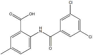 2-[(3,5-dichlorobenzene)amido]-5-methylbenzoic acid Structure