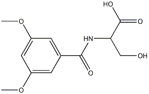 2-[(3,5-dimethoxybenzoyl)amino]-3-hydroxypropanoic acid 구조식 이미지