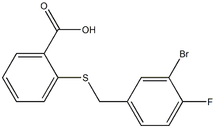 2-[(3-bromo-4-fluorobenzyl)thio]benzoic acid Structure
