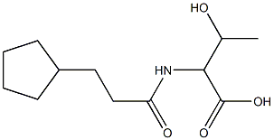 2-[(3-cyclopentylpropanoyl)amino]-3-hydroxybutanoic acid 구조식 이미지