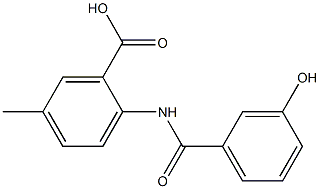 2-[(3-hydroxybenzoyl)amino]-5-methylbenzoic acid 구조식 이미지