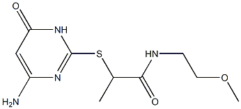 2-[(4-amino-6-oxo-1,6-dihydropyrimidin-2-yl)sulfanyl]-N-(2-methoxyethyl)propanamide Structure