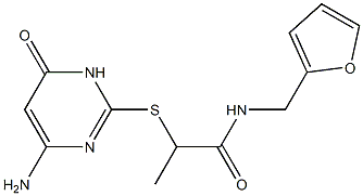 2-[(4-amino-6-oxo-1,6-dihydropyrimidin-2-yl)sulfanyl]-N-(furan-2-ylmethyl)propanamide 구조식 이미지