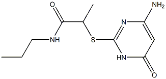 2-[(4-amino-6-oxo-1,6-dihydropyrimidin-2-yl)sulfanyl]-N-propylpropanamide Structure