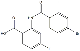 2-[(4-bromo-2-fluorobenzene)amido]-4-fluorobenzoic acid 구조식 이미지