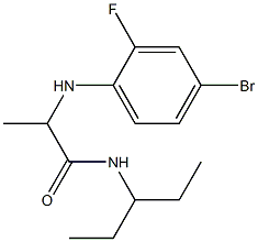 2-[(4-bromo-2-fluorophenyl)amino]-N-(pentan-3-yl)propanamide Structure