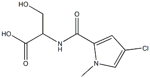 2-[(4-chloro-1-methyl-1H-pyrrol-2-yl)formamido]-3-hydroxypropanoic acid 구조식 이미지