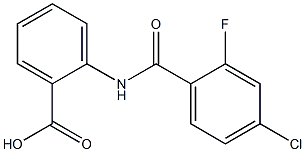 2-[(4-chloro-2-fluorobenzene)amido]benzoic acid 구조식 이미지