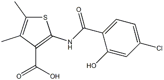 2-[(4-chloro-2-hydroxybenzene)amido]-4,5-dimethylthiophene-3-carboxylic acid Structure