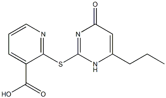 2-[(4-oxo-6-propyl-1,4-dihydropyrimidin-2-yl)sulfanyl]pyridine-3-carboxylic acid Structure
