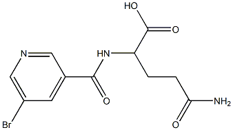 2-[(5-bromopyridin-3-yl)formamido]-4-carbamoylbutanoic acid Structure